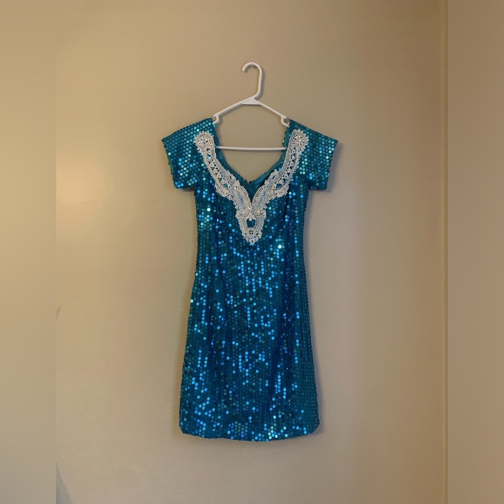 Night moves sequins lace dress vintage 90s party holiday christmas new years eve